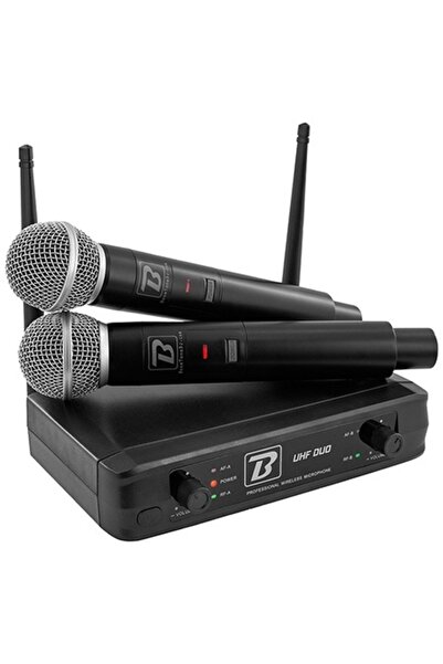 BoomTone DJ Διπλός ασύρματος σταθμός μικροφώνων UHF 663.5MHZ/682.2MHZ