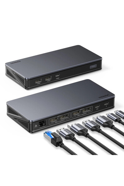 Ugreen Adaptor multifuncțional CM615 USB-C - gri