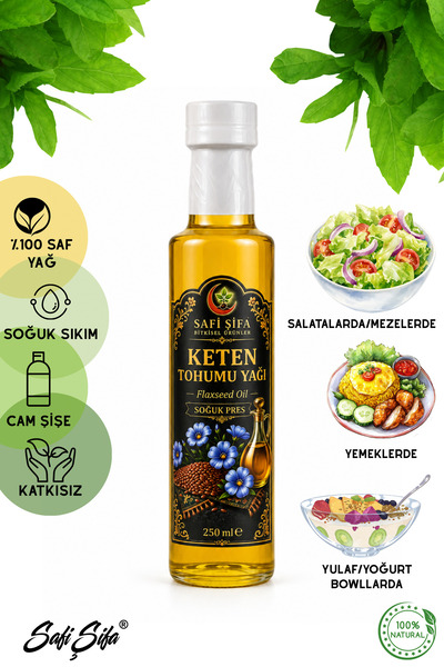 Organik Soğuk Sıkım %100 Saf Keten Tohumu Yağı 250 ml