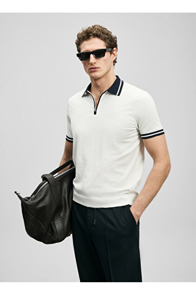 Lufian Beyaz Erkek Slim Fit Polo T-Shirt DEAN