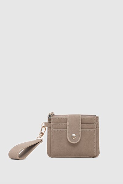 Shule Bags Pike Suede Women's Card Holder Beige