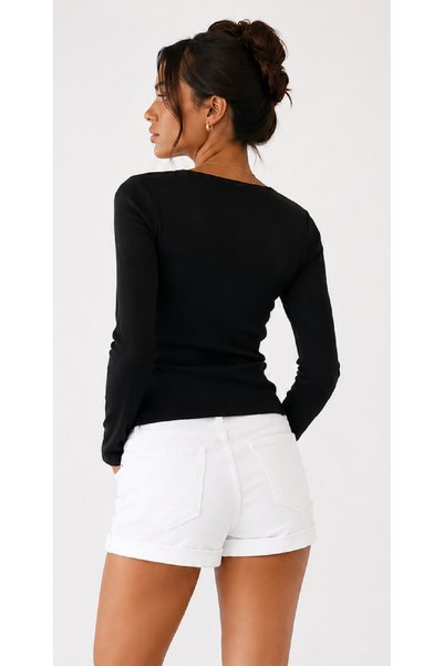 AÇELYA TEKSTİL Long Sleeve Zippered Camisole Women's Blouse T-Shirt
