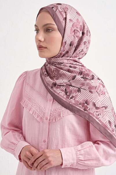 Salih Çelebi Botanik Çizgi Aqua Soft Shawl 4080 - Dried Rose