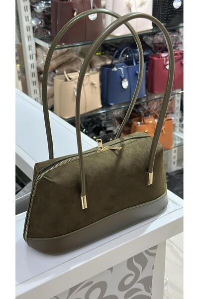 GlowSa Women's Suede Double Zipper Hand and Shoulder Bag