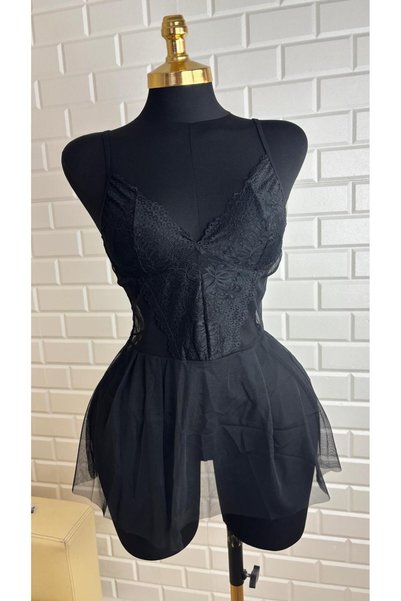 femme secret Women's Lace-Detail Baybdoll Nightgown