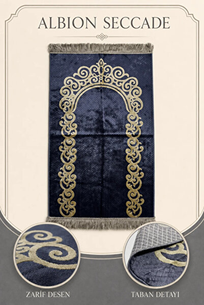 İlkbenaldim Albion molitveni tepih od baršuna, mekog tekstura, sa mihrab uzor...