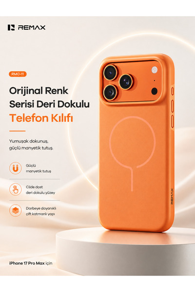 Remax Originalcolor Apple iPhone 17 Pro Max MagSafe Uyumlu Metal Tuşlu Premiu...