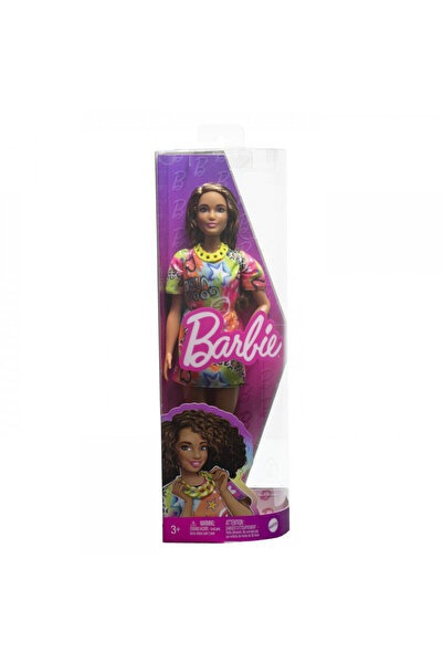 mattel BARBIE FASHIONIST SATIN DOLL WITH GOOD VIBES PRINT DRESS