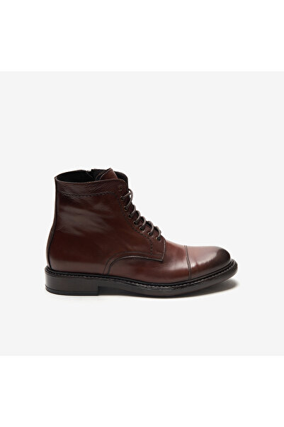 EXTON Men's Boots 9824 Soft Lace-Up Boot with Side Zip