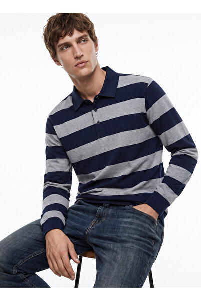 Dockers Lacivert Erkek Sweatshirt D2620090410_Polo Yaka Sweatshirt