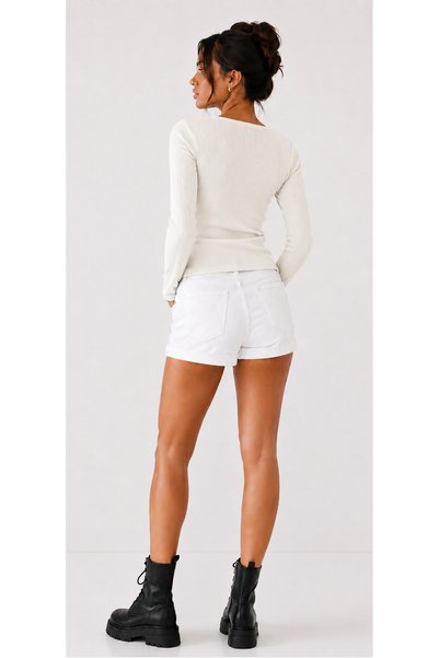 AÇELYA TEKSTİL Long Sleeve Zippered Camisole Women's T-Shirt