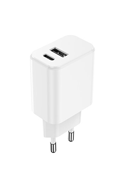 Setty INCARCATOR RETEA USB-C +USB A ΓΡΗΓΟΡΗ ΦΟΡΤΙΣΗ 20W - ALB