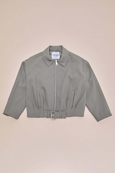 Fulla Moda Belted Pleated Oversized Girls' Trench Coat