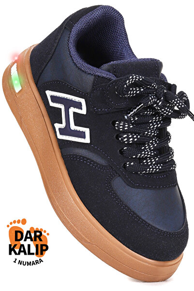 Kiko Kids Lacer Cırtlı Bağcıklı Işıklı Erkek Çocuk Spor Ayakkabı