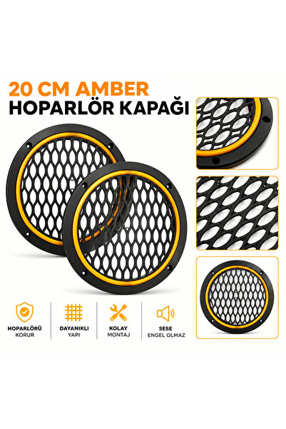 FIRSAT YOLU 20 CM AMBER NEON LEDLİ HOPARLÖR KAPAĞI