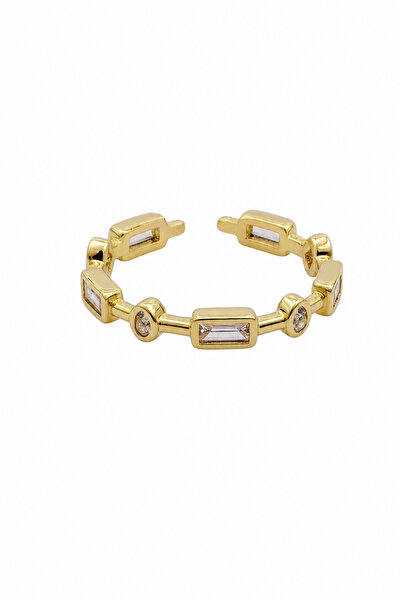 Jack Ferrero Adjustable Yellow Tone Stone Steel Ring – Stylish and Modern Design