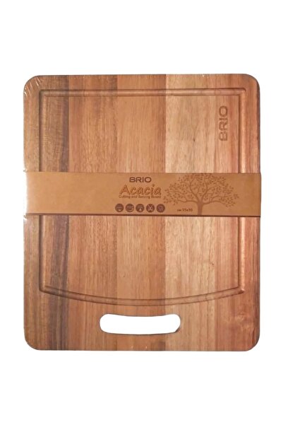 BRIO Tocător Premium Acacia cu Mâner, Lemn de Salcâm, 35 x 30 x 1.5 cm
