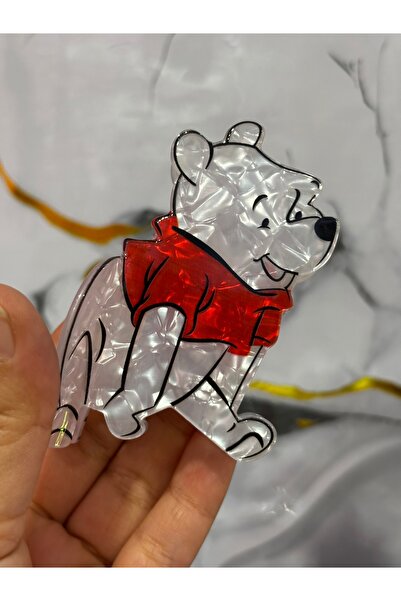 MODA Red Cape Teddy Bear Figured Hairpin – Cute Patterned Hair Clip