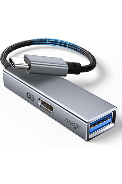 KASTWAVE محول USB-C OTG مع خاصية الطاقة، محول 2 في 1 من USB-C إلى USB 3.0 مع ...