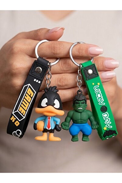 BiTon Toptan 2 Pieces Character Figure Silicone Keychain – Character Charm Ba...