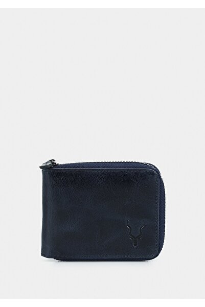 Carrera Δερμάτινο πορτοφόλι Navy Blue CAR901 Laci Crazy Leather