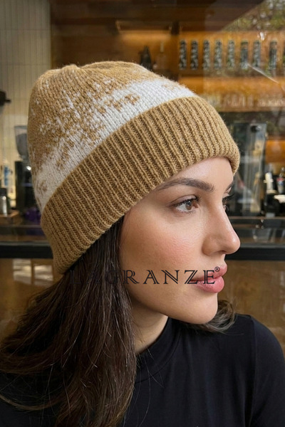 LAGRANZE Snowflake Patterned Unisex Knitwear Beanie
