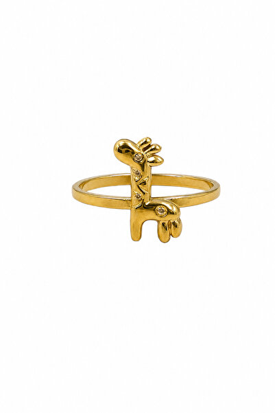 Jack Ferrero Adjustable Giraffe Figured Yellow Color Steel Ring