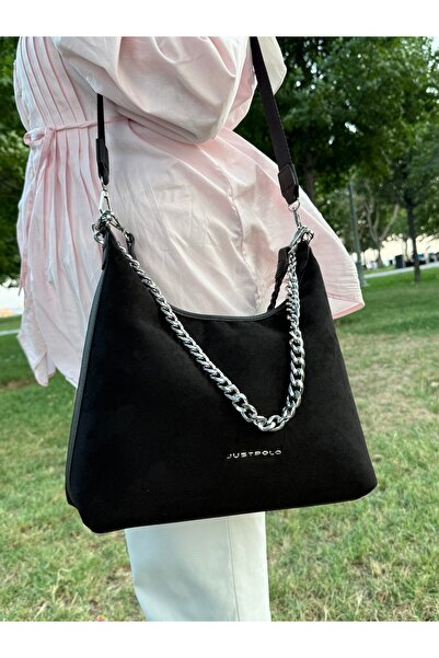 Just Polo Women's Suede Shoulder and Crossbody Bag with Multiple Compartments...