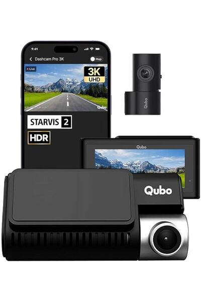 qubo كاميرا داش كام برو دقة 3 كيه للسيارة بمستشعر سوني ستارفيس 2 IMX675 من كي...