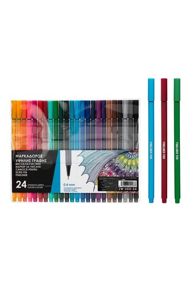 Generic Set finelinere pentru scriere și desen, 24 bucăți/piese, 0.4mm – fine...