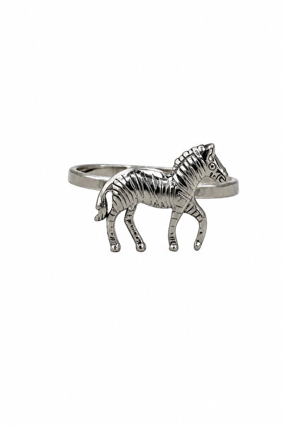 Jack Ferrero Adjustable Steel Ring with Zebra Figure - Stylish and Durable Fi...