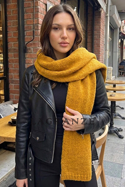 LAGRANZE Soft Textured Thick Knitted Long Knitwear Women's Scarf