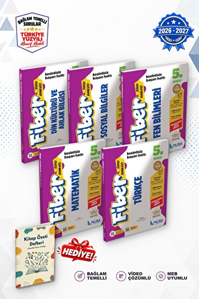 Muba Yayınları 5.Sınıf Fiber Türkçe Matematik Fen Bil. Sosyal Bil. Din Kült. ...