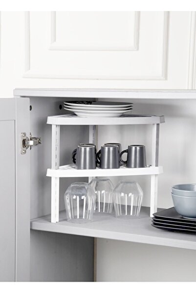 Reoona Set of 2 triangle legged shelf organizer and riser g-235
