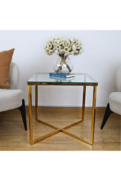 Al Hadaya Mall Single Stainless Steel Table _ Gold _55x55x54cm