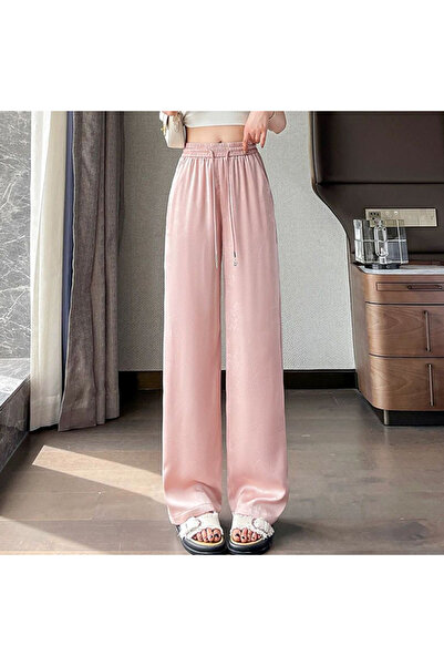 dorbe Women's Light Pink Wide-Leg Trousers