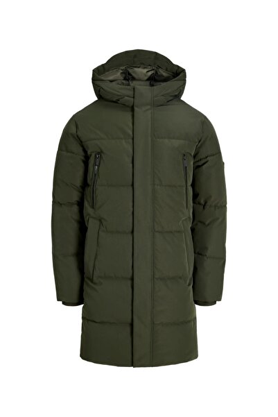 Jack & Jones Geacă lungă pentru bărbați, tip puffer, cu glugă, croială normal...