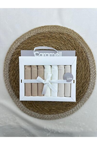 Caramell Patterned Baby Mouth Wipes, Pack of 7