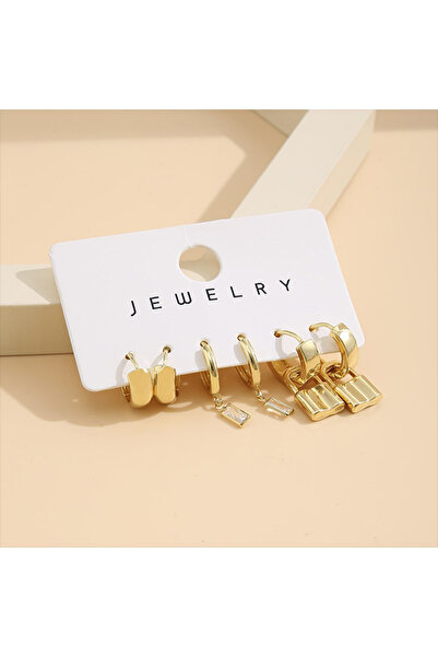 dorbe Women's Golden Gold-Plated Earring Set