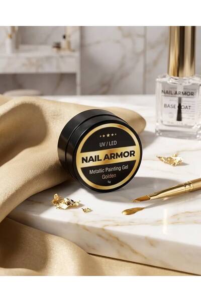 Mist Color Nail Armor Metalik Painting Gel Golden Altın Nail Art Jeli 5 g