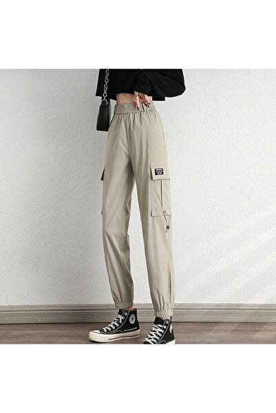 dorbe Women's Khaki Cargo Jogger Trousers