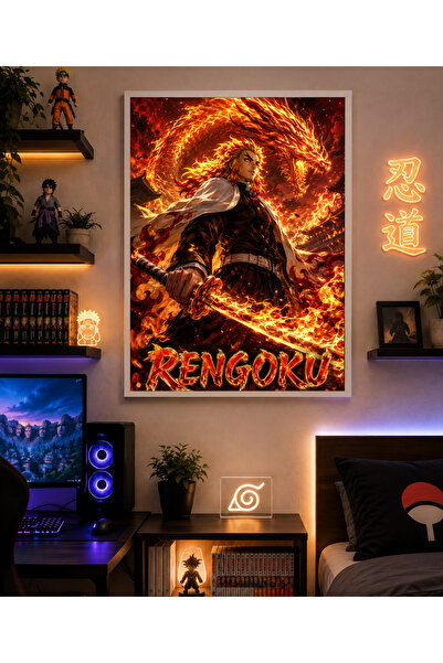 Miutic Print Studio Tablou Anime Demon Slayer – Kyojuro Rengoku, Stâlpul Flăc...