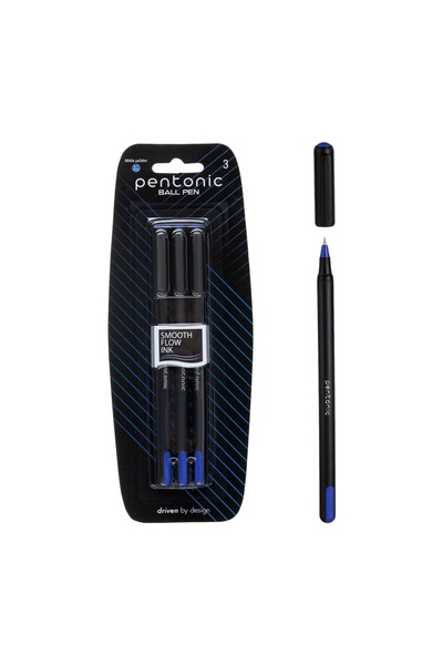 OEM Set pixuri ballpoint pentru școală și birou, 3 bucăți, albastru – vârf 0....