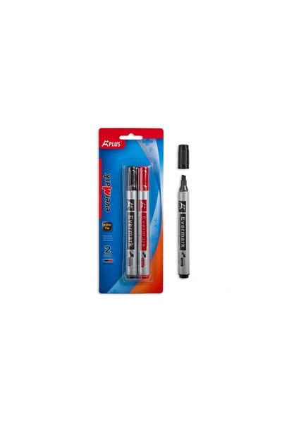 A PLUS Marker permanent pentru scriere și etichetare, 2 bucăți, negru – perma...