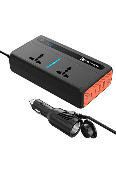 GENERAL Roypow 300W Car Power Inverter Dc 12V to Ac 220V Equipped with a Ligh...