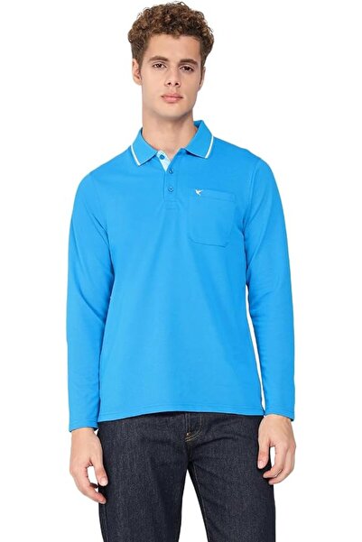 deniklo Dinclu Men's Regular Fit Long Sleeve Polo Collar T-Shirt in Bio-Tech ...