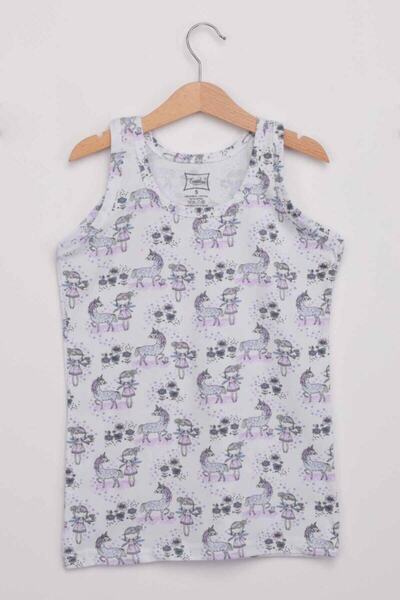 Zulu Ticaret Tutku-Elestan Wide Strap Unicorn Patterned Girls' Undershirt |  ...