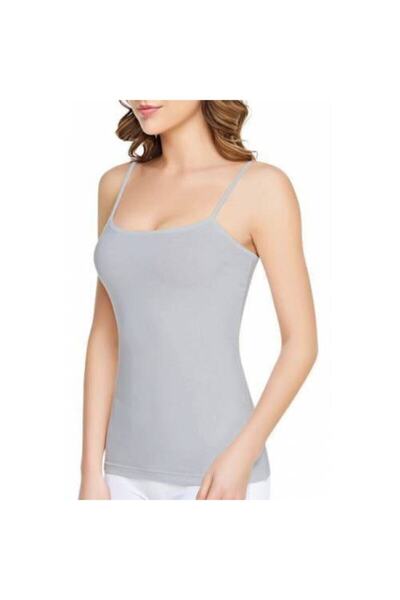 Zulu Ticaret Tutku-Women's Gray Rope Strap Tank Top