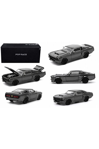 SUDESA OYUNCAK Pop Race 1:64 Ford Mustang Fastback Dark Chrome Die-Cast Metal...
