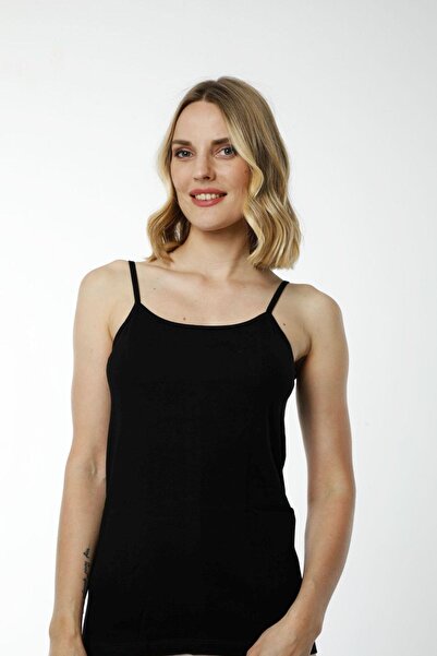 Zulu Ticaret 2408 Black 3-Piece Cotton Lycra Comfortable Texture Thin Strap W...